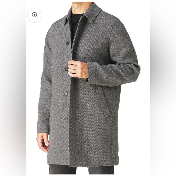 NWT Slate & Stone Wool Herringbone Raglan Coat Men’s , size M - Picture 1 of 11